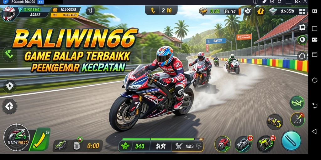Gameplay Racing BALIWIN66 dengan mobil cepat dan trek menantang.