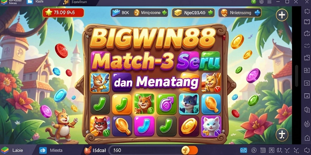 Tampilan gameplay seru dari game Match-3 BIGWIN88.