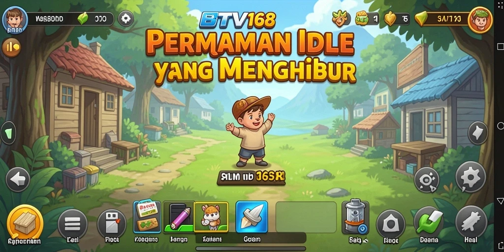 Screenshot gameplay BTV168 yang menunjukkan kemajuan Idle yang mengesankan.