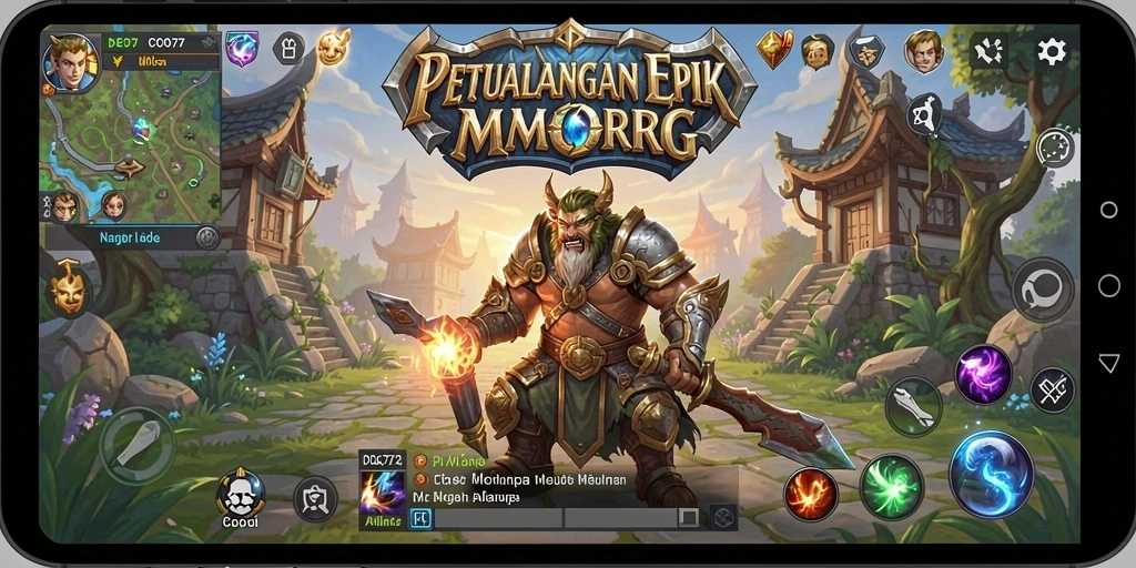 Screenshot gameplay COO77 yang menampilkan petualangan epik di dunia MMORPG.