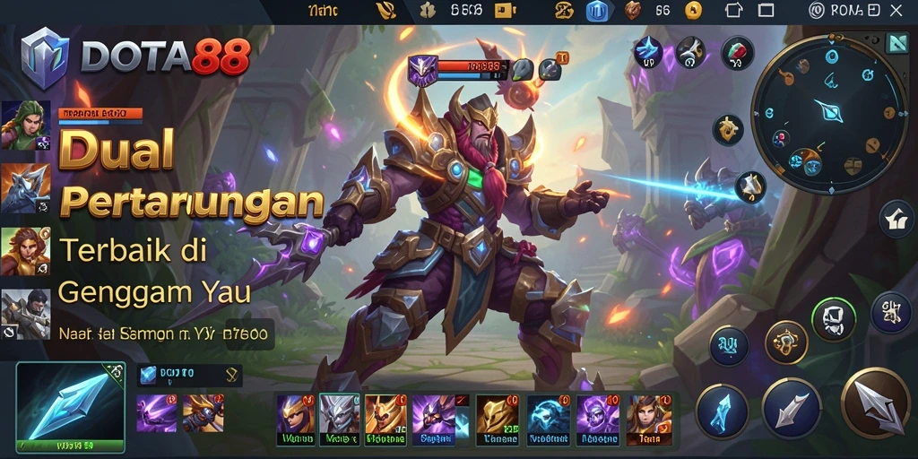 Screenshot DOTA88 menampilkan pertarungan karakter dalam aksi.