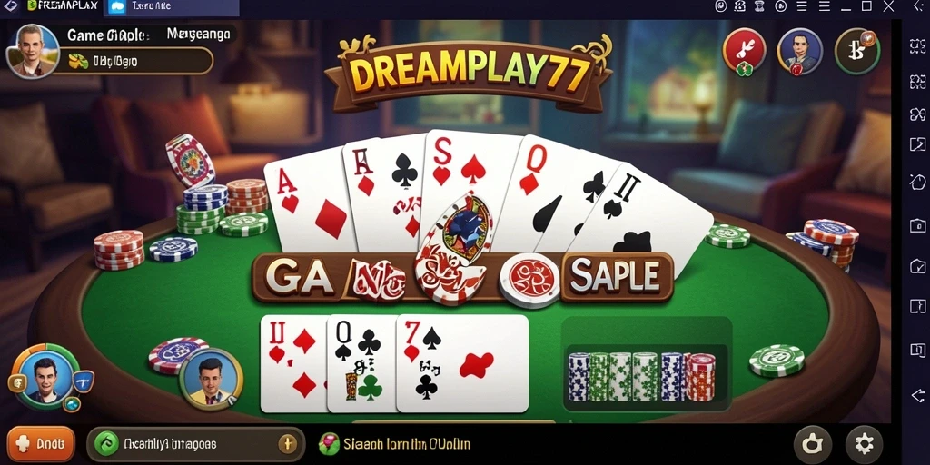 Tampilan gameplay Gaple yang seru dan interaktif di DREAMPLAY77.