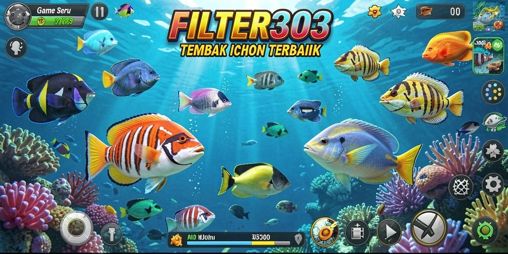Gameplay menarik FILTER303 dengan berbagai ikan untuk ditangkap.