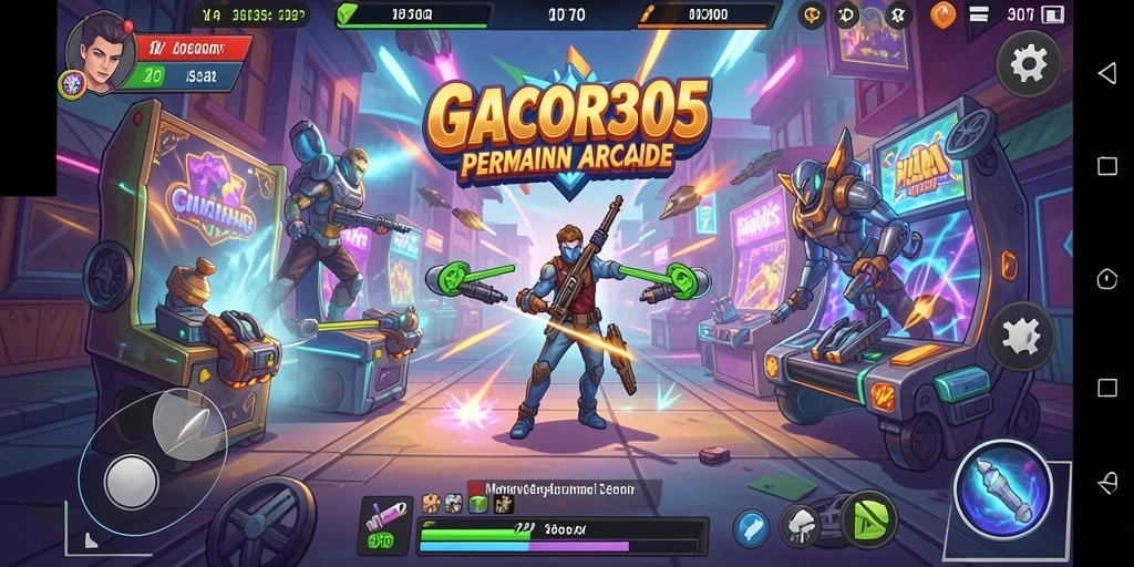 Screenshot GACOR305 menampilkan aksi seru dalam permainan arcade.