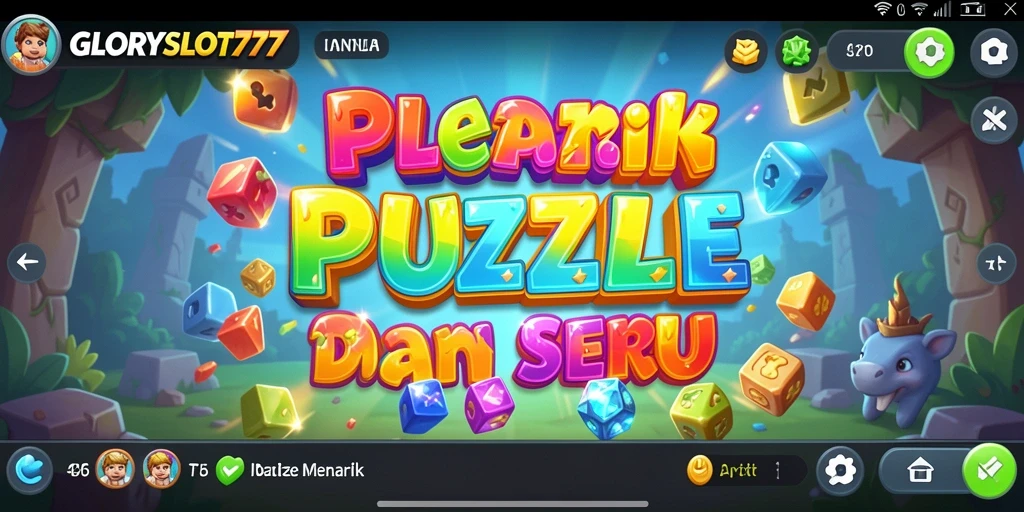 Screenshot gameplay GLORYSLOT777 menampilkan level puzzle yang menantang.