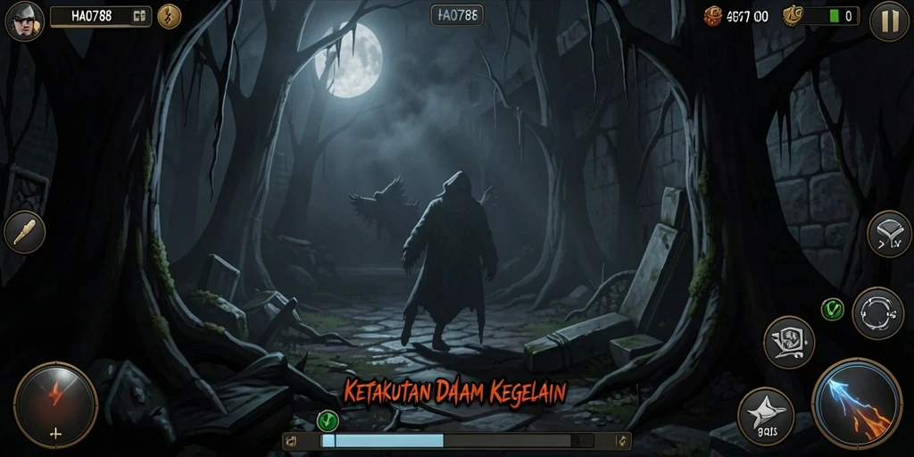 Screenshot gameplay HAO788 menampilkan momen mencekam dan menyeramkan.
