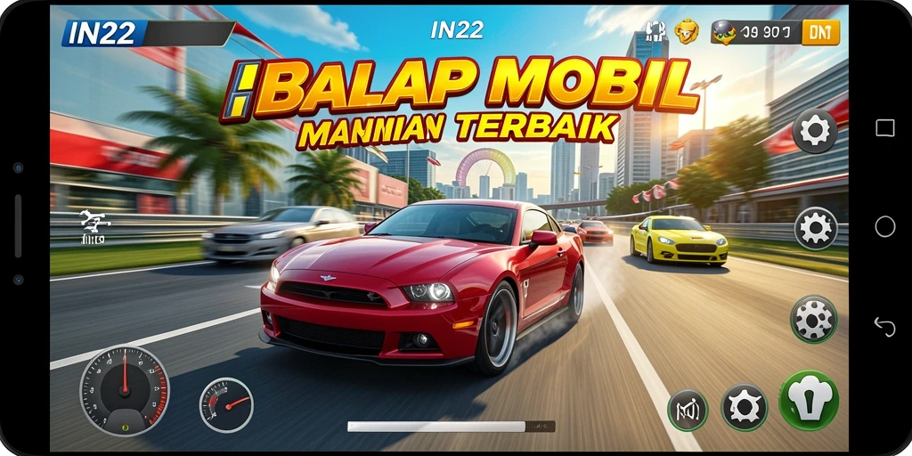 Gameplay balap yang seru dan interaktif di IN22.