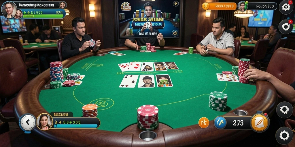 Tampilan gameplay seru K234 dalam permainan poker.