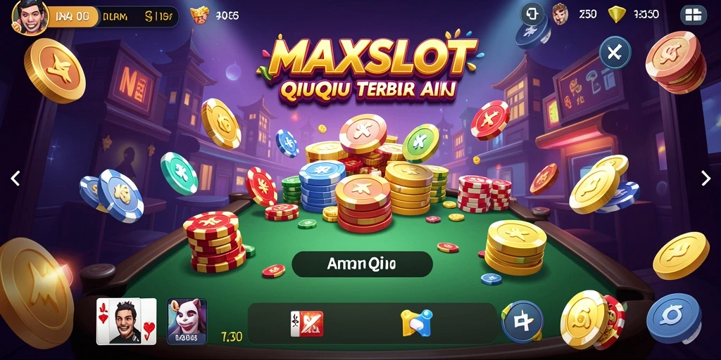 Tampilan aksi seru dalam gameplay QiuQiu MAXSLOT.