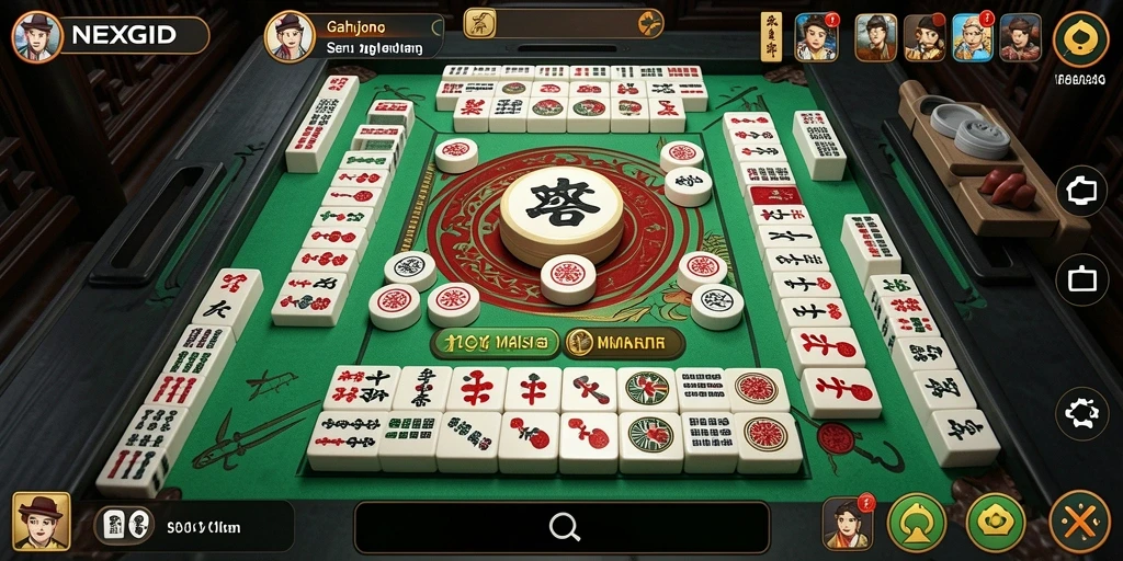 Screenshot gameplay NEXGID menampilkan papan Mahjong yang menarik.