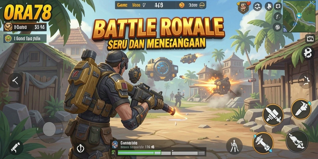 Tangkapan layar gameplay ORA78 menampilkan intensitas pertempuran Battle Royale.