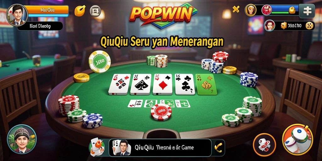 Tampilan menarik dari gameplay QiuQiu di POPWIN.