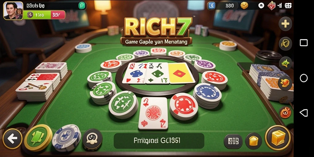 Screenshot RICH7 menampilkan gameplay seru Gaple.