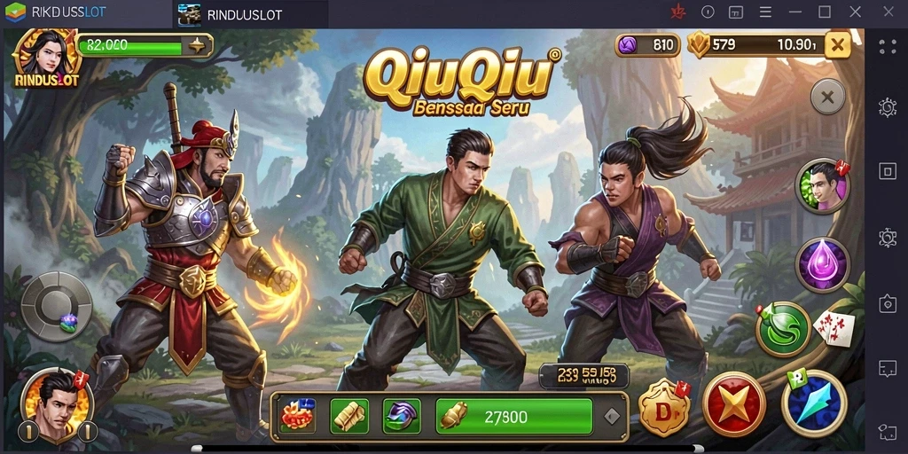 Screenshot gameplay QiuQiu RINDUSLOT yang seru dan menegangkan.
