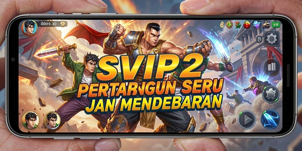 Screenshot gameplay SVIP2 menunjukkan aksi pertarungan yang intens dan strategis.