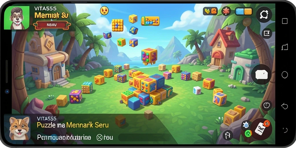 Gameplay VITA555 dengan tampilan puzzle yang menarik dan menantang.